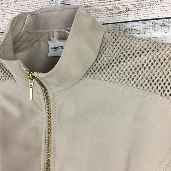 Chico's Zenergy Lightweight Jacket Long Sleeves Beige Tan - Picture 4 of 16